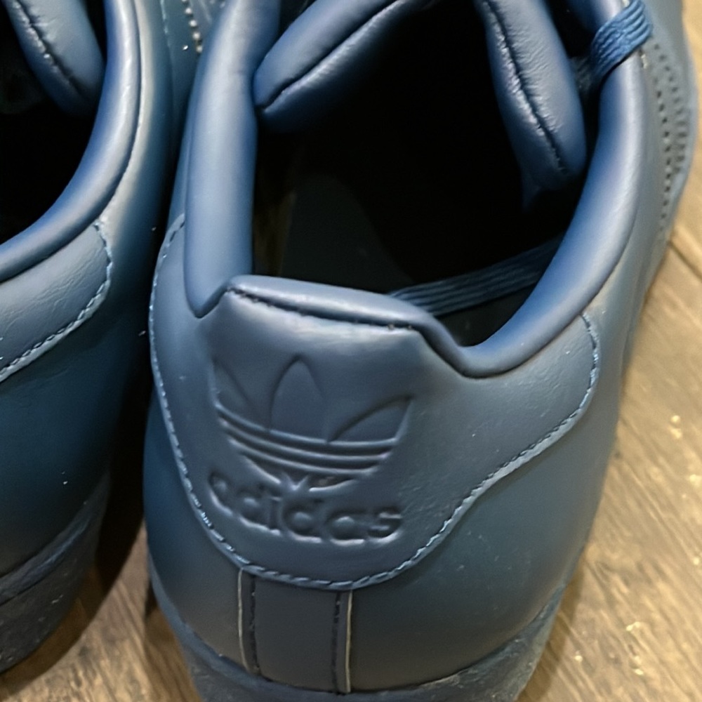Adidas Superstar Glossy Toe leather Shoes Sneakers new blue S76723 Women’s Sizes - Picture 7 of 14
